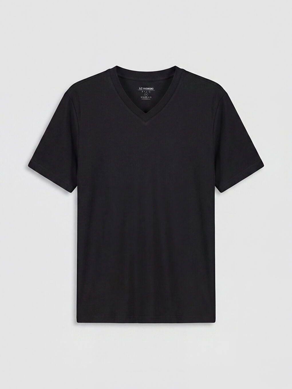 Siyah V Yaka Erkek Penye  Tişört