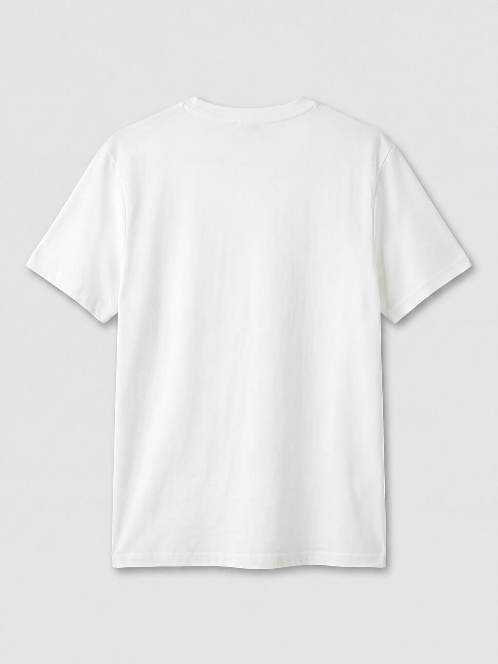 Beyaz V Yaka Erkek Penye  Tişört-1