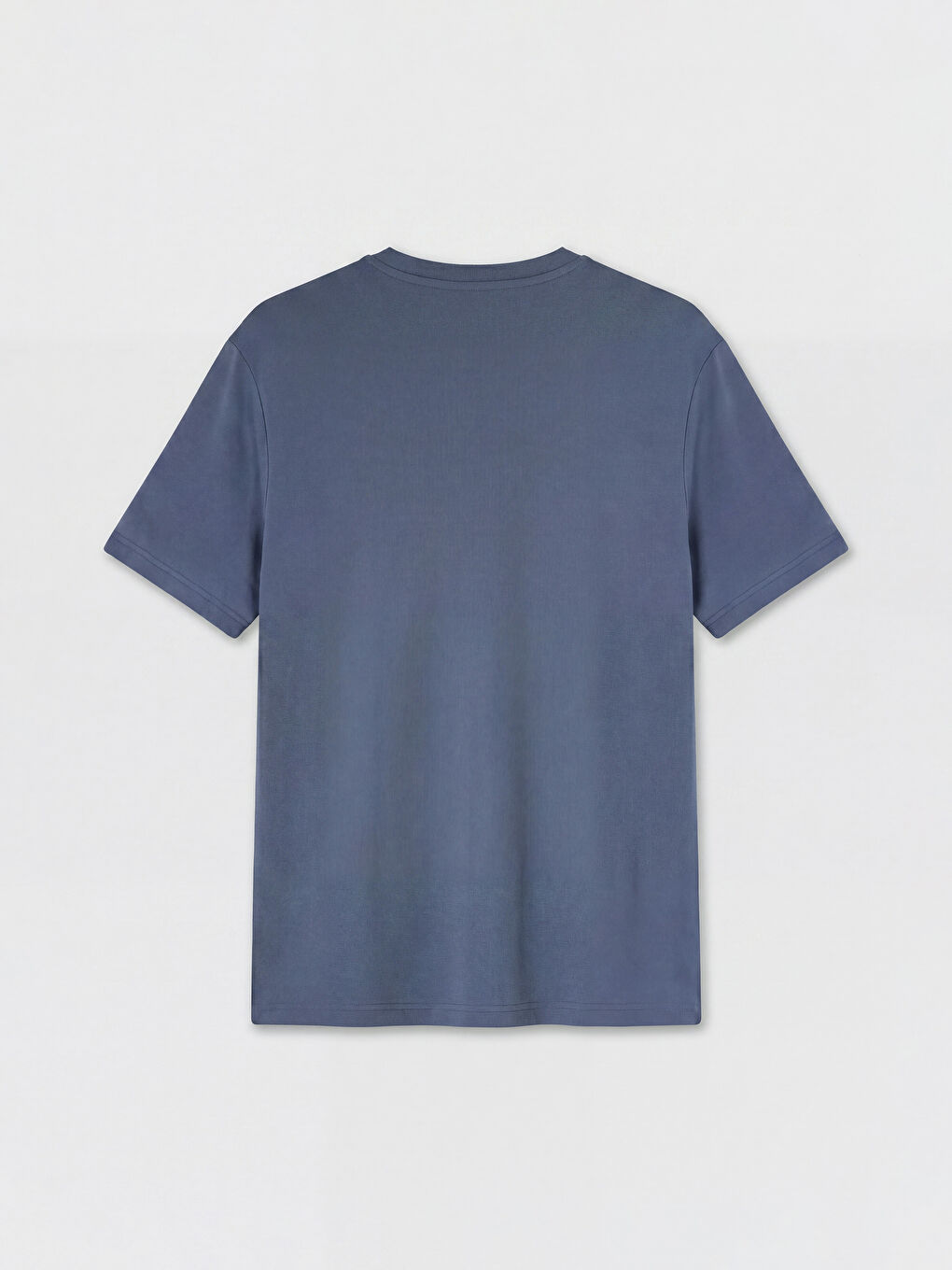 Mavi V Yaka Erkek Penye  Tişört-1