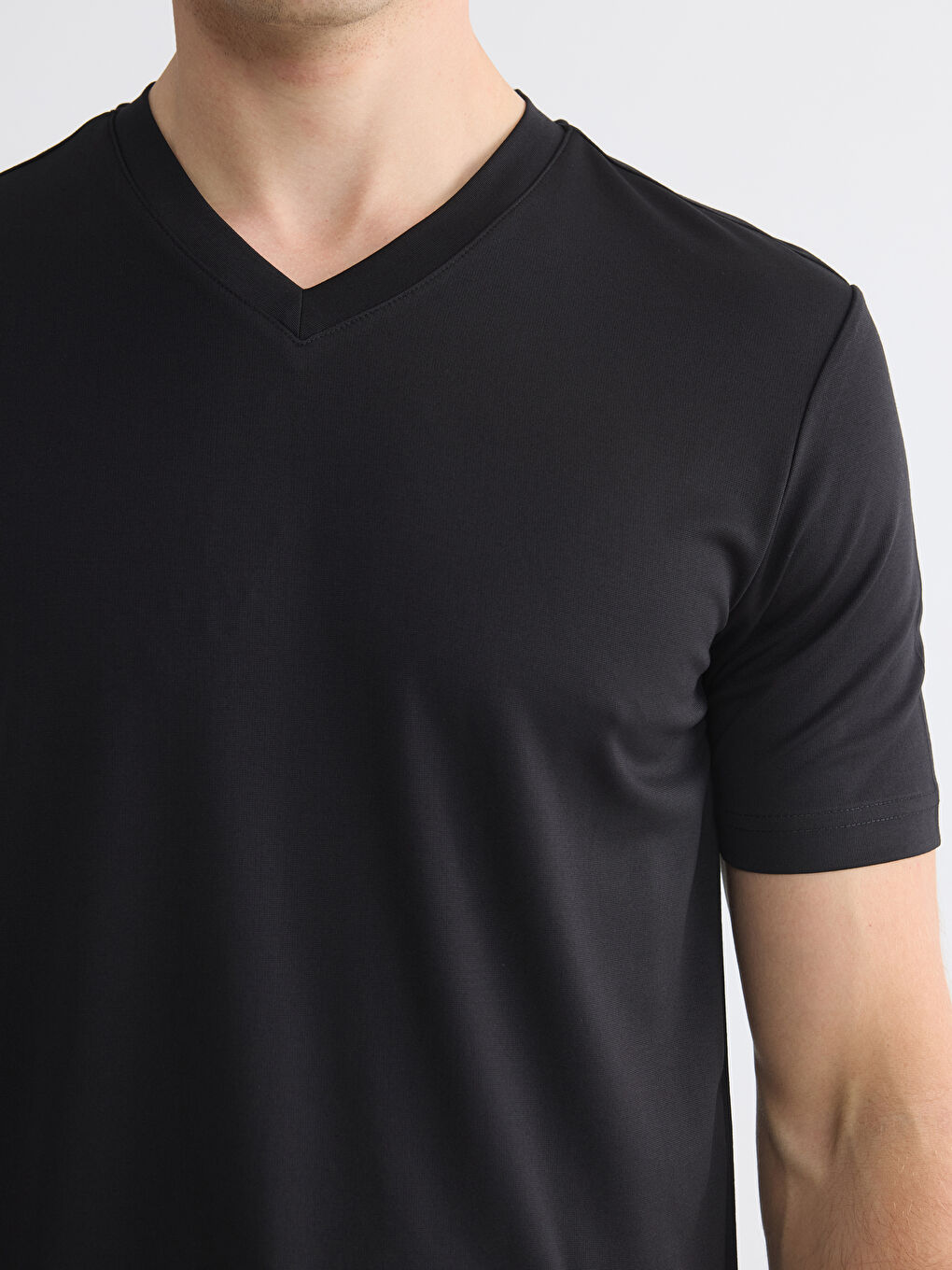 V Neck Men's Jersey T-Shirt-2