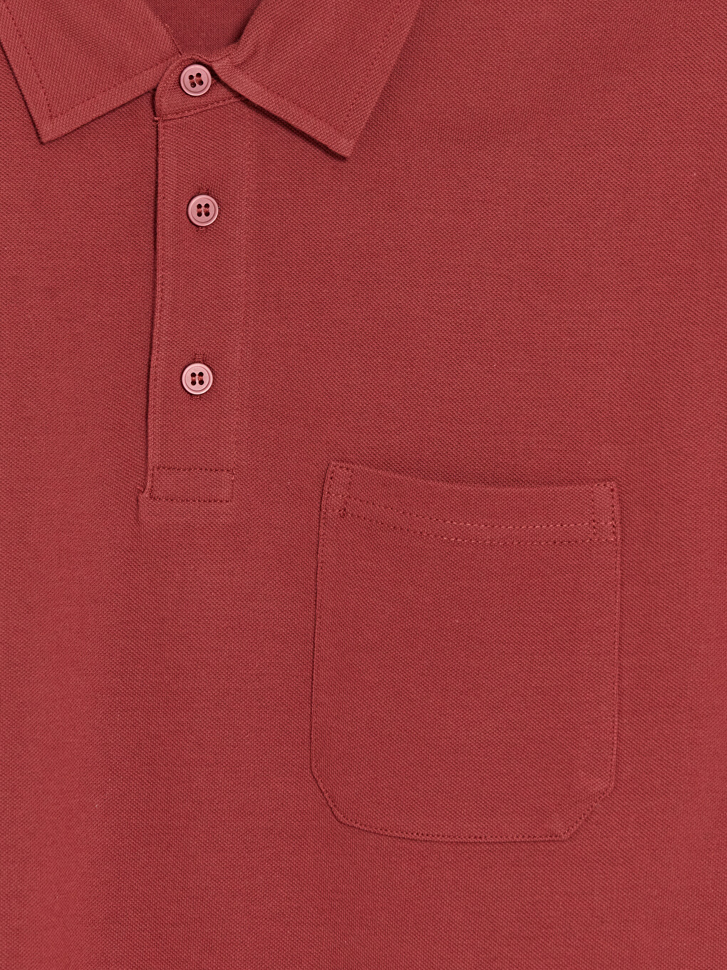 Kırmızı Polo Yaka Pike Erkek Tişört-2