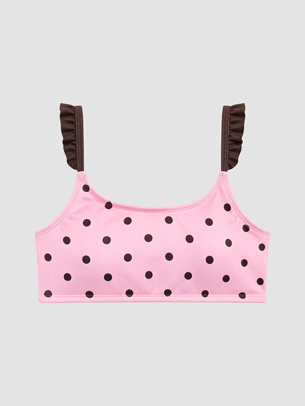 Pembe Puantiyeli Kız Çocuk Bikini Takımı-1