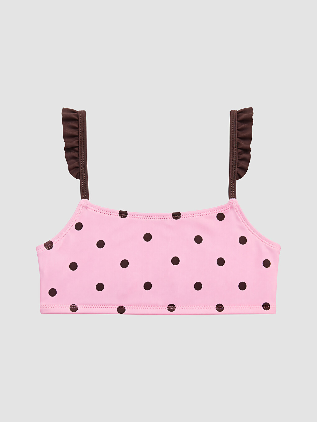 Pembe Puantiyeli Kız Çocuk Bikini Takımı-2