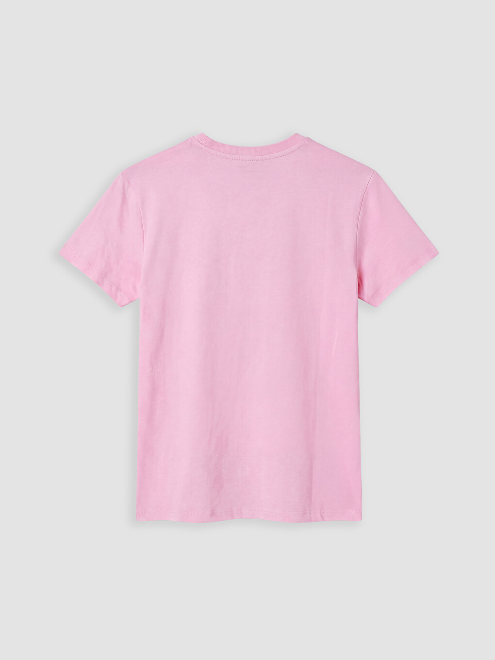 Pembe Kısa Kollu Bisiklet Yaka Kız Çocuk Tişört-1