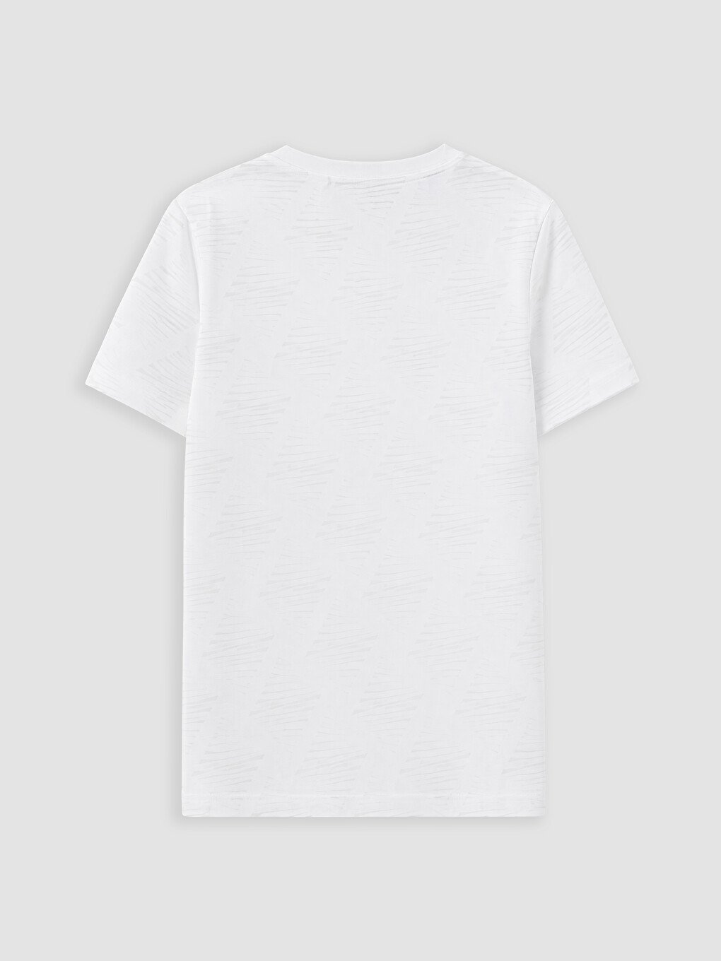 Beyaz Bisiklet Yaka Erkek Çocuk Şortlu Pijama Takımı-3
