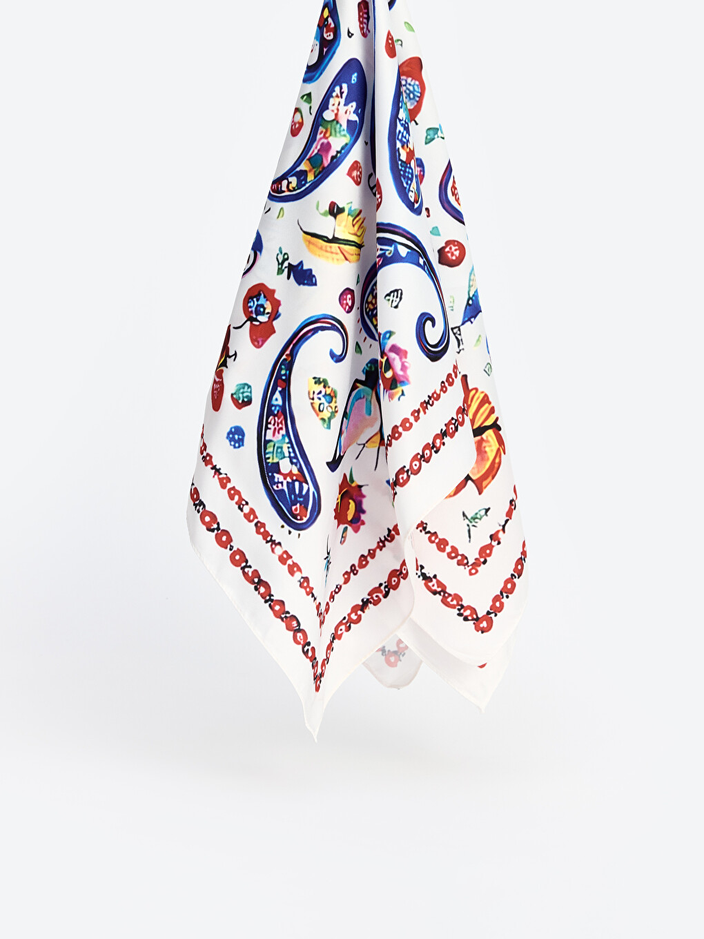 Kırmızı Desenli Kadın Bandana