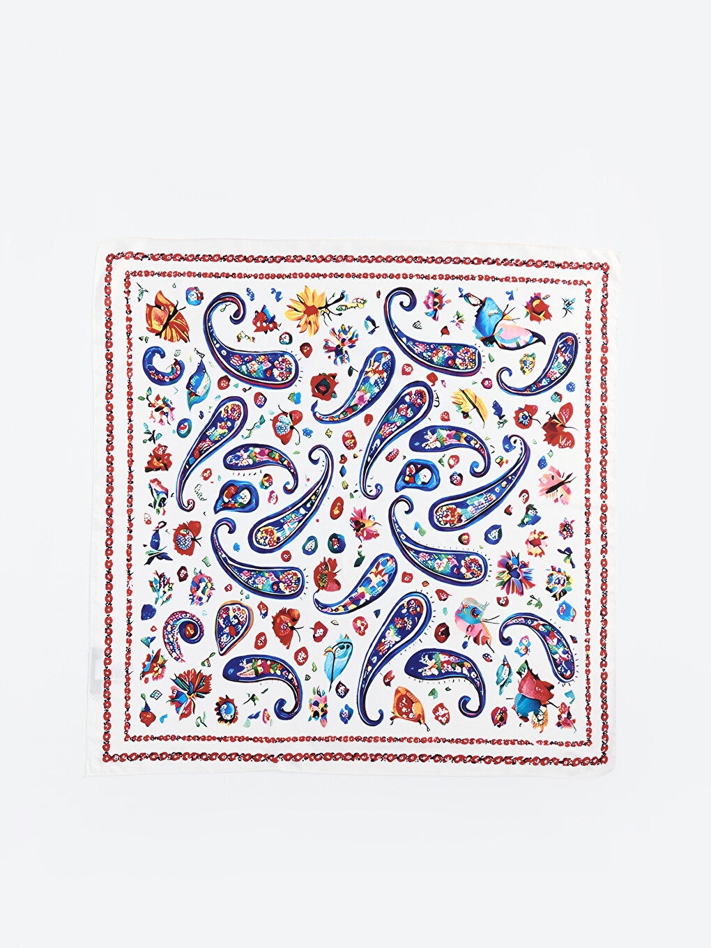 Kırmızı Desenli Kadın Bandana-1