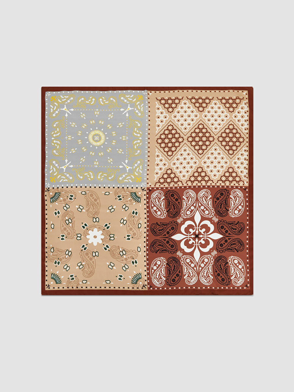 Kahverengi Desenli Kadın Bandana-1
