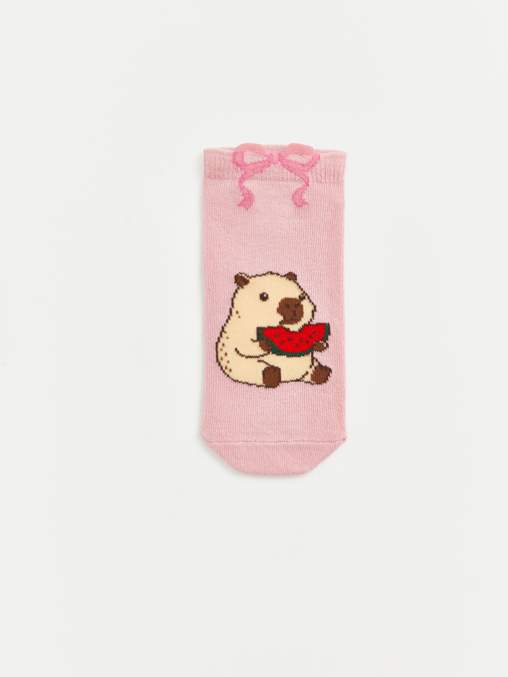 Pembe Desenli Kız Çocuk Patik Çorap 5'li-1
