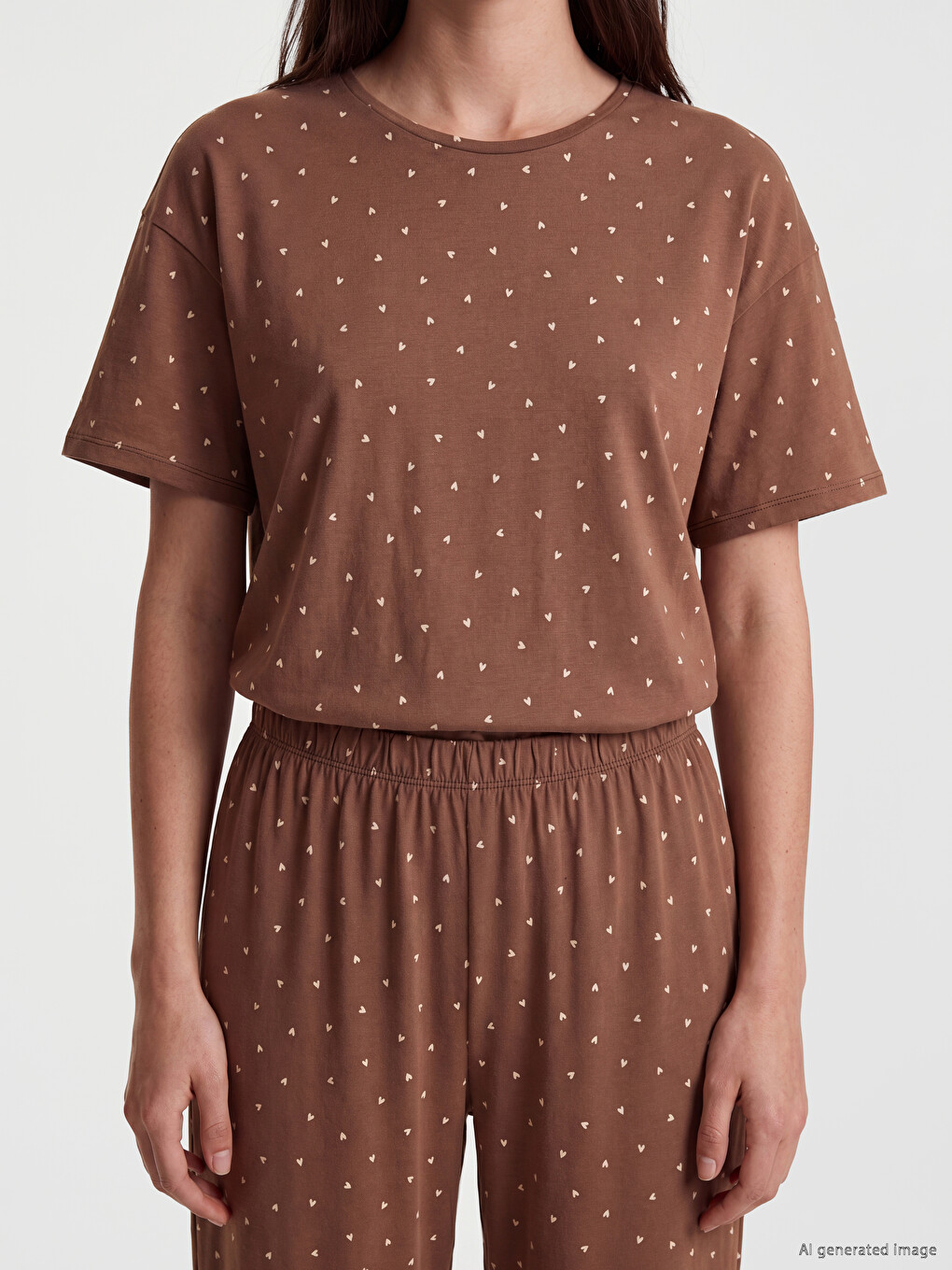 Heart Patterned Women's Pyjamas Set-2