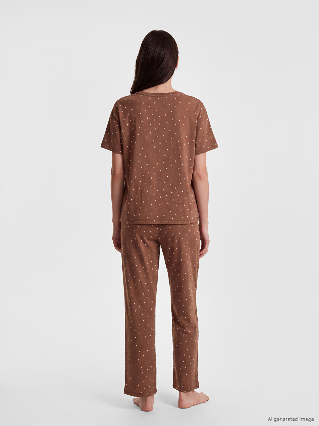 Heart Patterned Women's Pyjamas Set-3