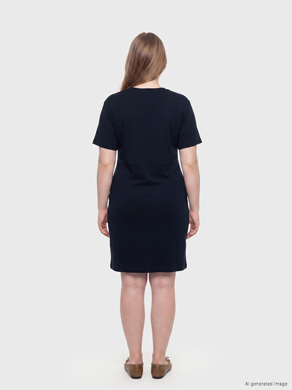 Crew Neck Tie-Up Ruched Dress-3