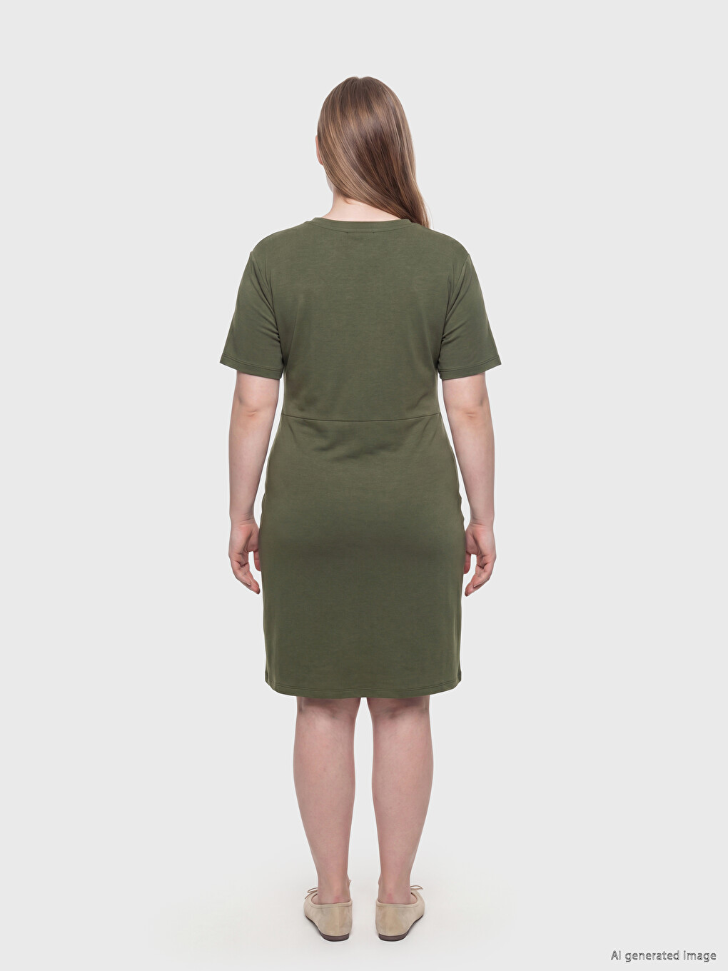 Crew Neck Tie-Up Ruched Dress-3