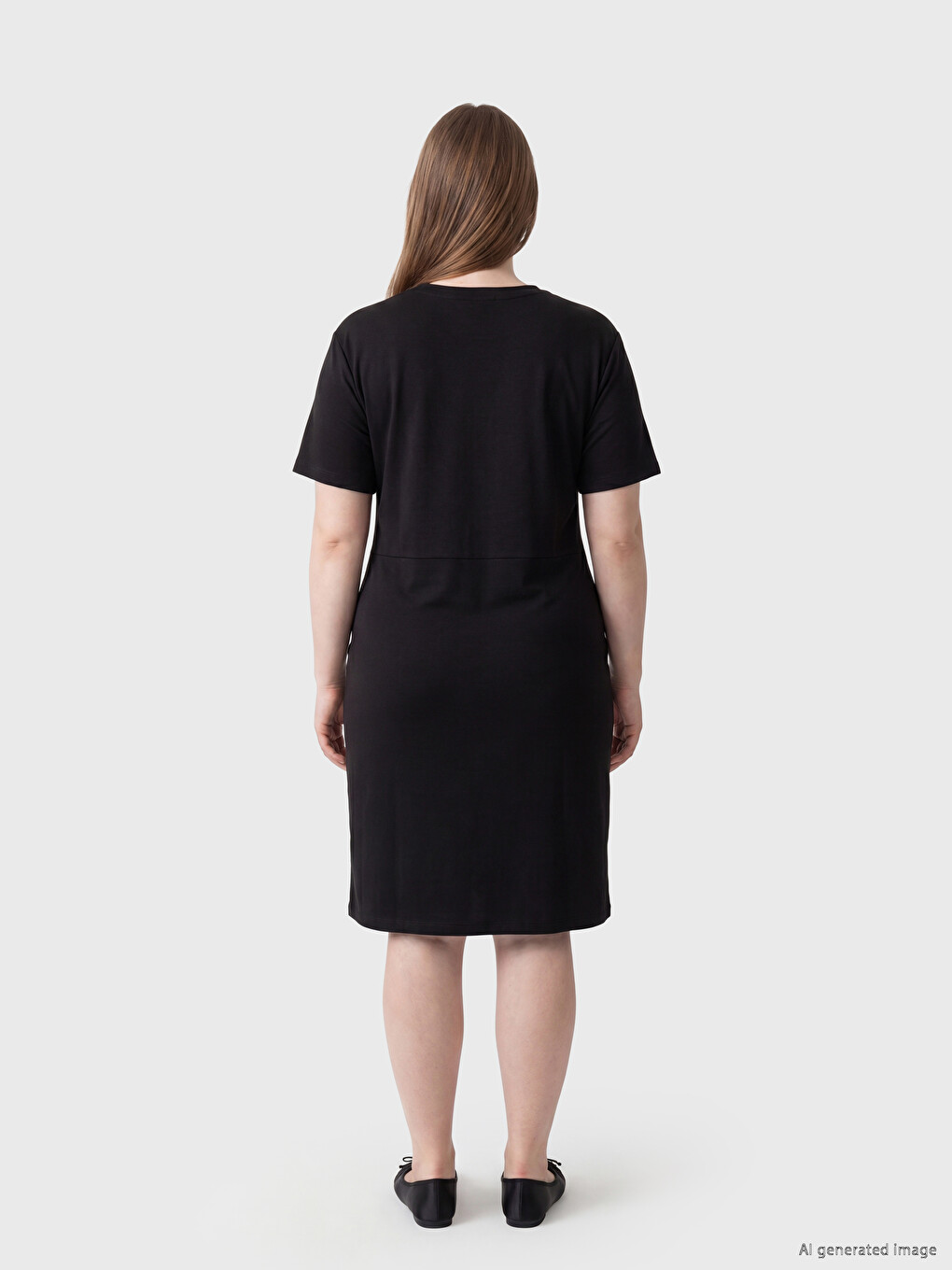 Crew Neck Tie-Up Ruched Dress-3