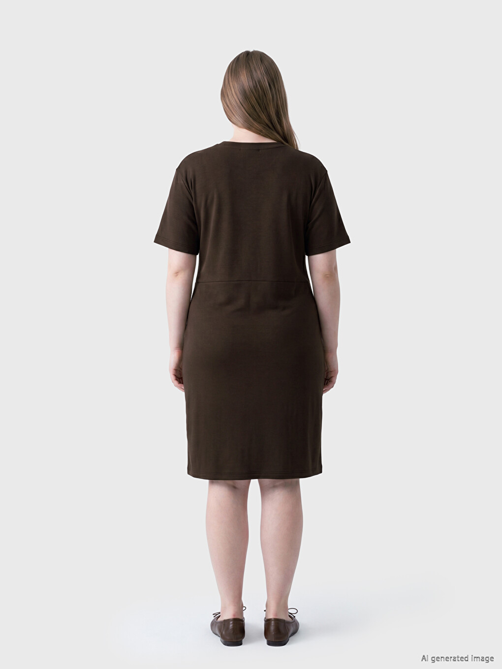 Crew Neck Tie-Up Ruched Dress-3