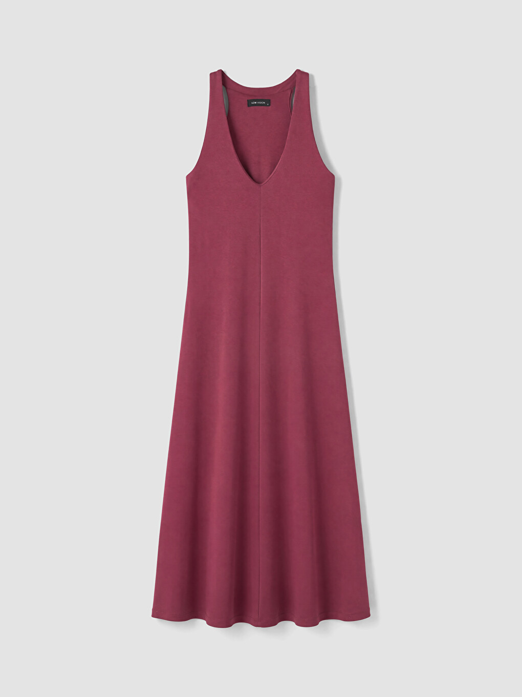 Bordo V Yaka A Kesim Modal Karışımlı Elbise