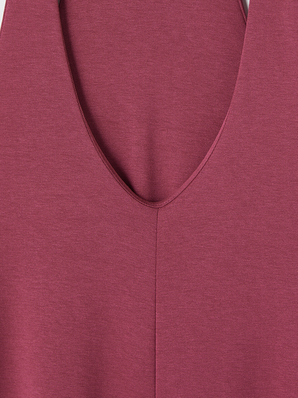 Bordo V Yaka A Kesim Modal Karışımlı Elbise-1