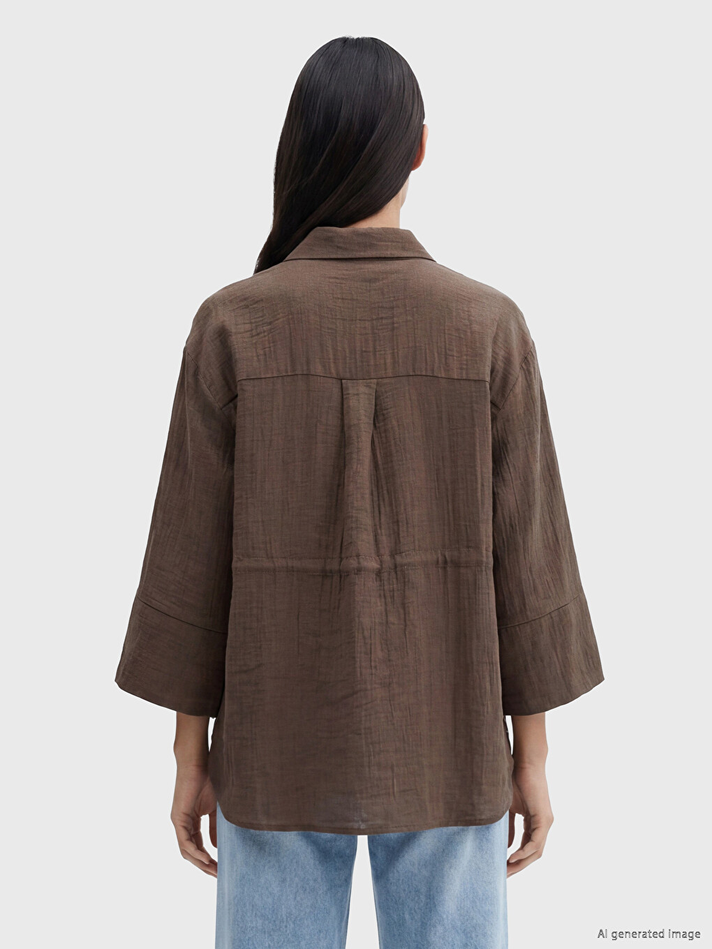 Këmishë E Teksturuar Oversize Për Gra-3