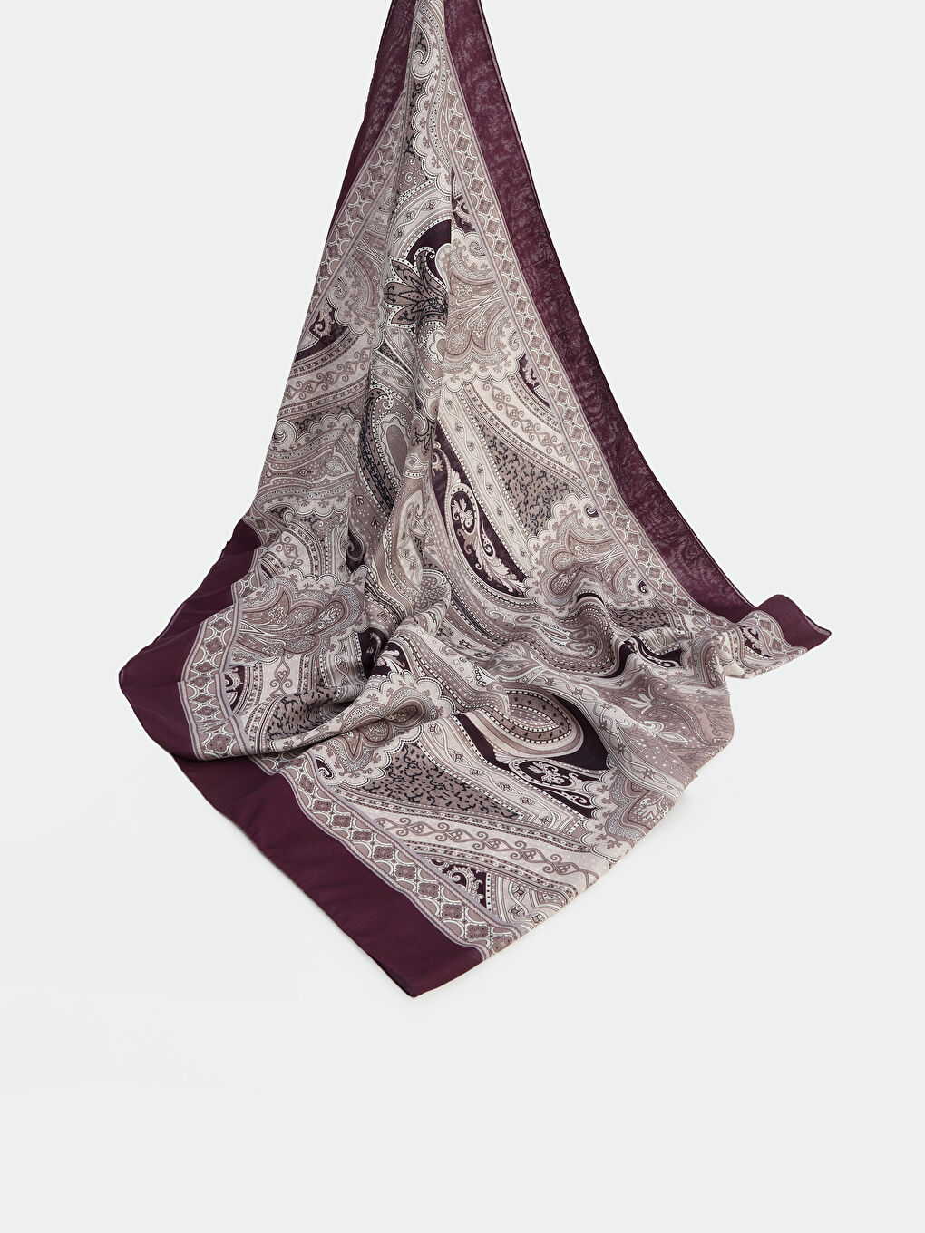 Bordo Desenli Kadın Şal