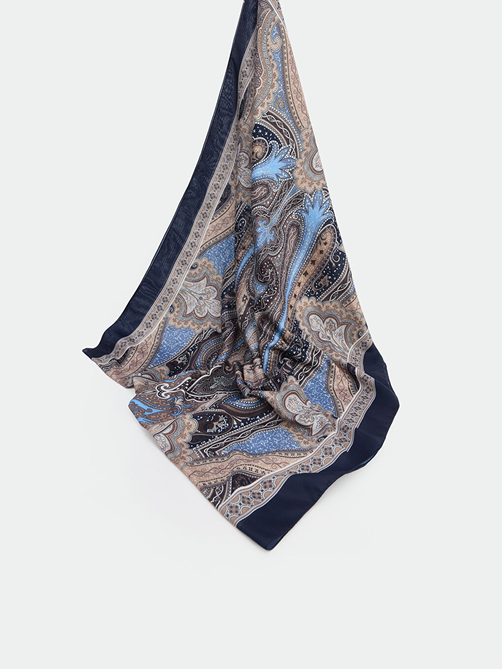 Lacivert Desenli Kadın Şal