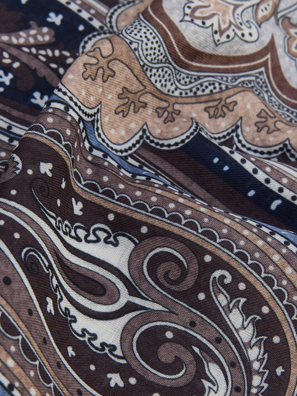 Lacivert Desenli Kadın Şal-2