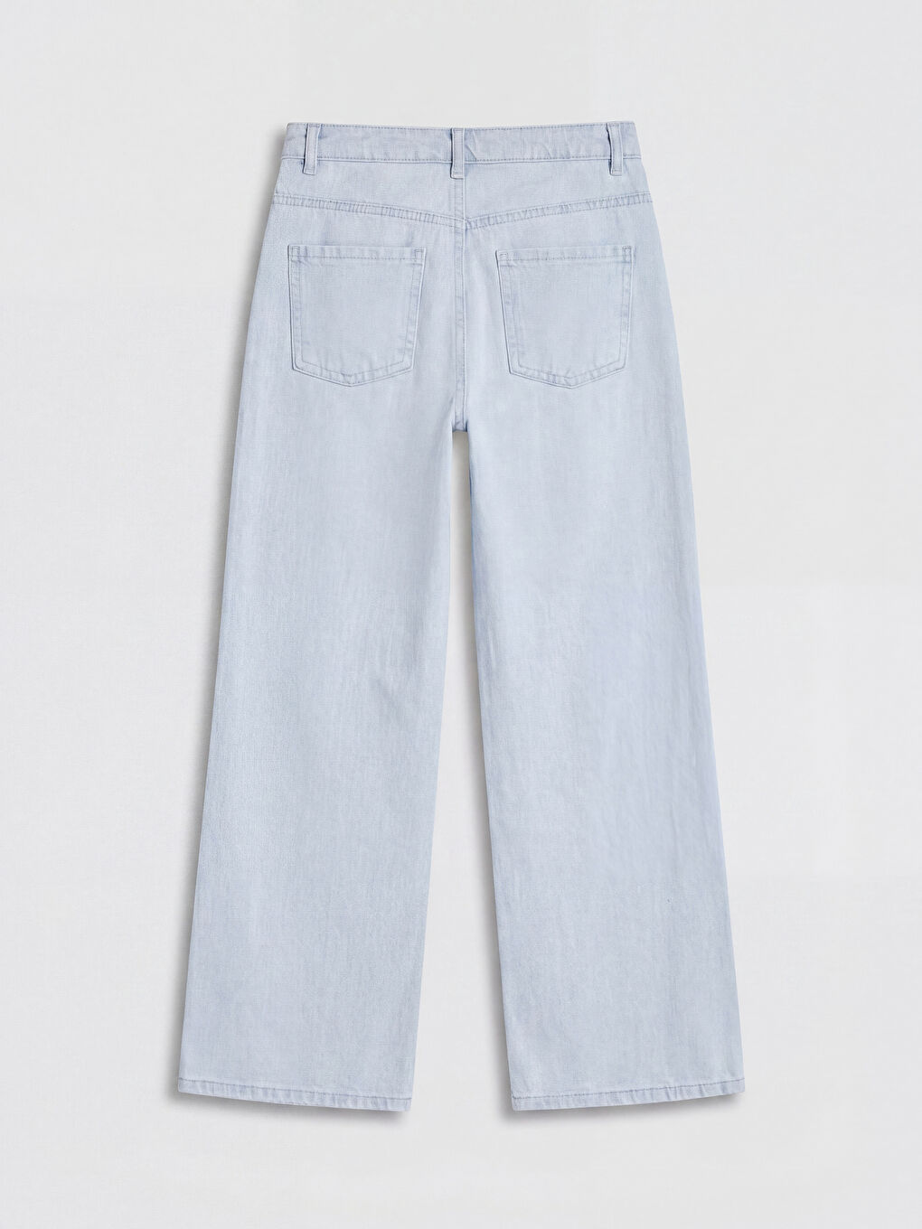 İndigo Wideleg Çiçekli Kız Çocuk Jean Pantolon-1