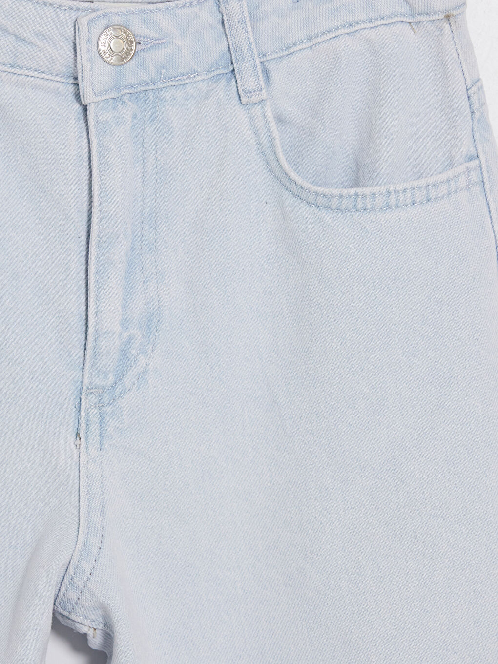 İndigo Wideleg Çiçekli Kız Çocuk Jean Pantolon-2