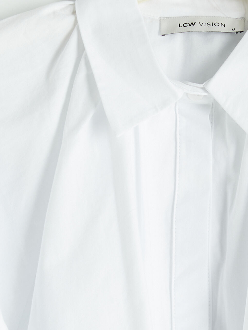 Beyaz Regular Fit Kadın Gömlek-2