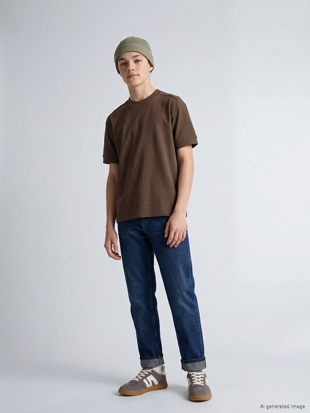 Crew Neck Boys' Thick Basic T-Shirt
