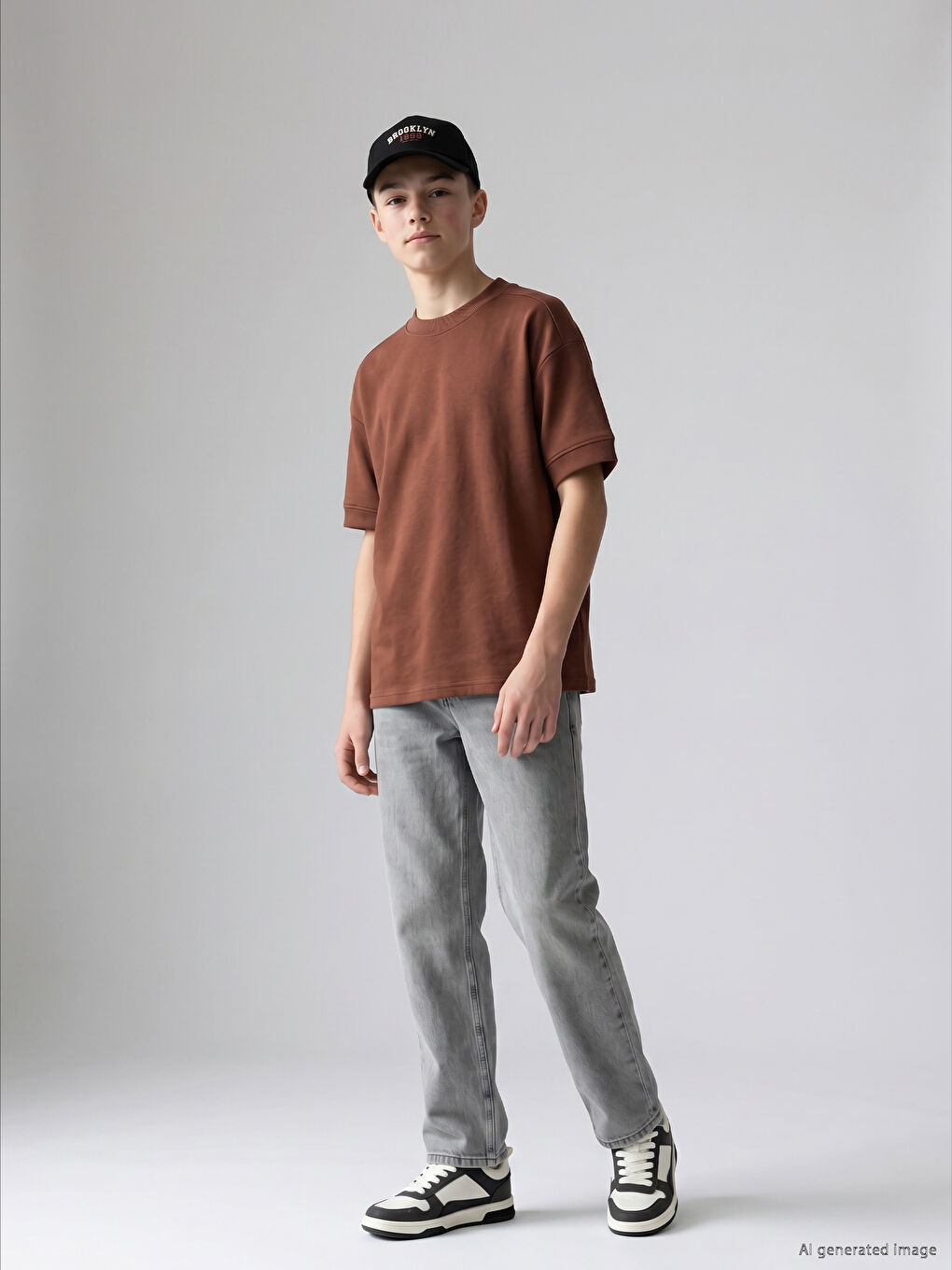 Crew Neck Boys' Thick Basic T-Shirt