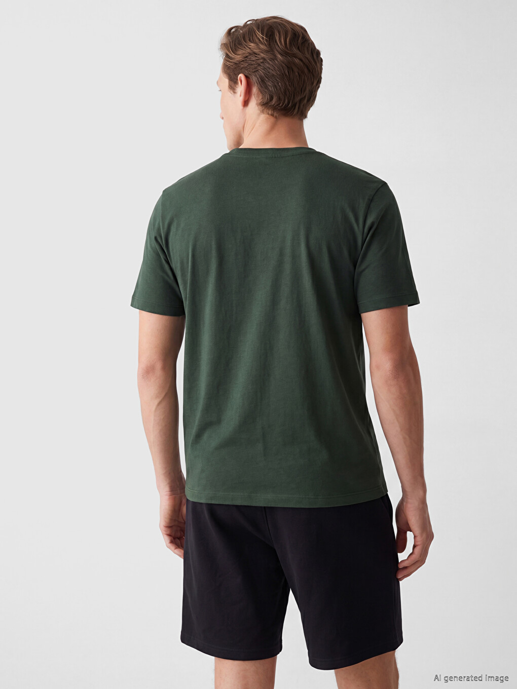 T-shirt me jakë të rrumbullakët 100% pambuk për burra-2