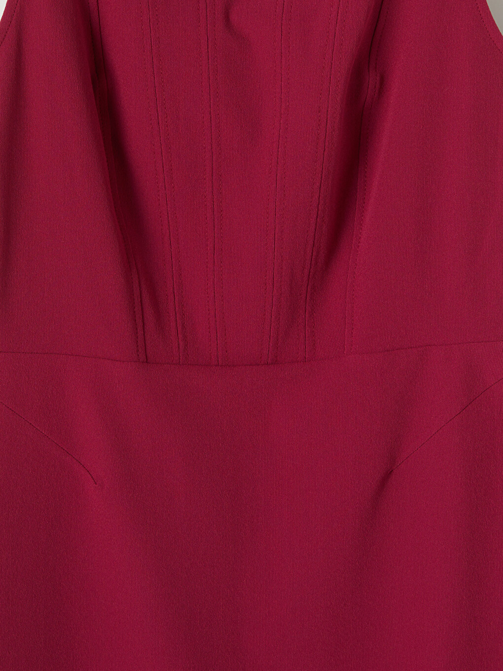 Bordo Kare Yaka Belden Oturtmalı Mini Elbise-1
