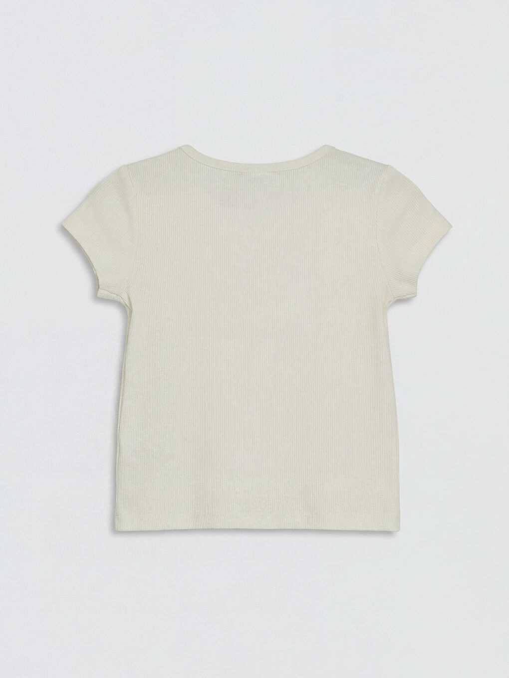 Ekru Bisiklet Yaka Fiyonk Detaylı Kız Çocuk Bluz-1