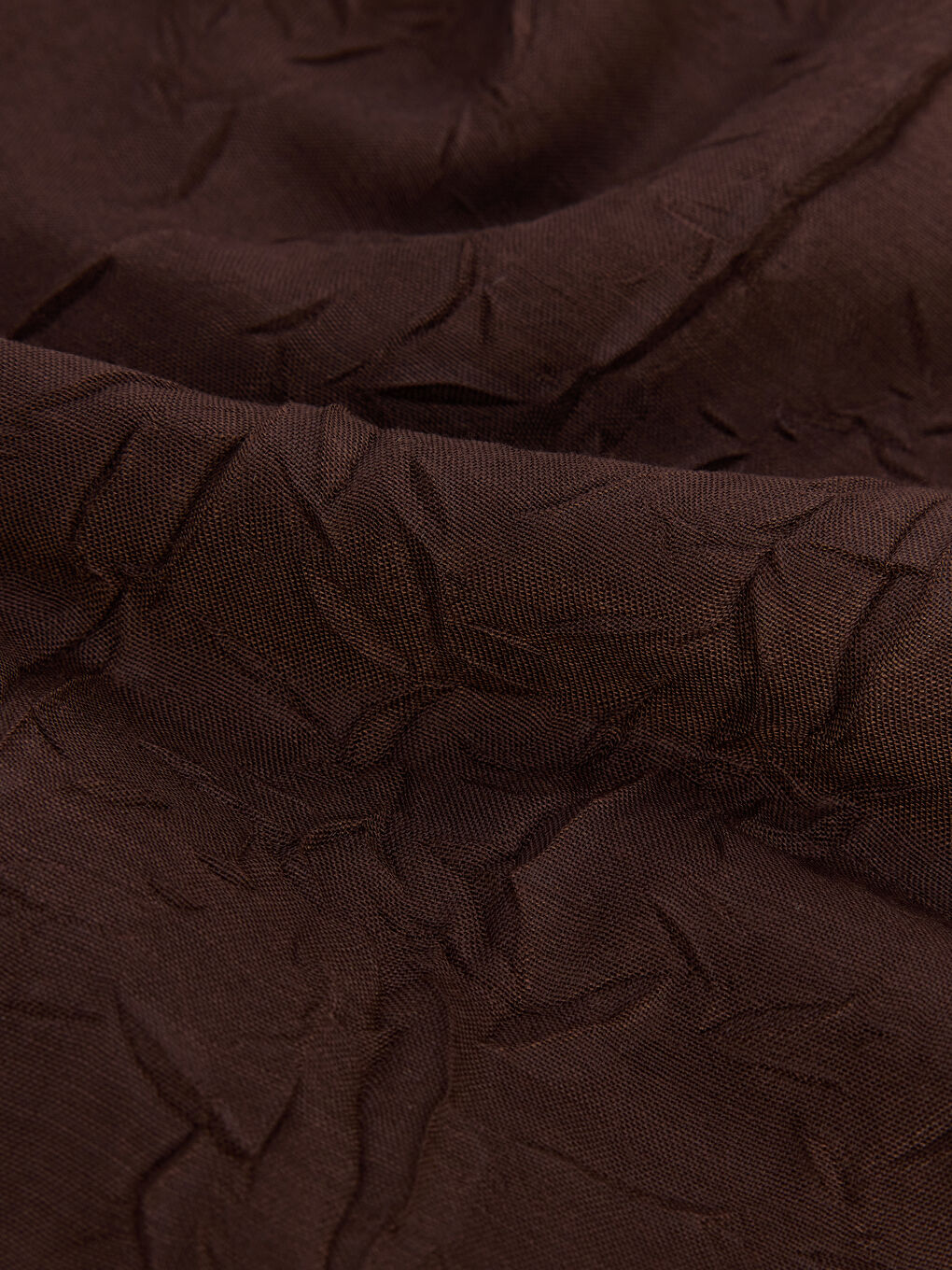 Kahverengi Kendinden Desenli Kadın Şal-2