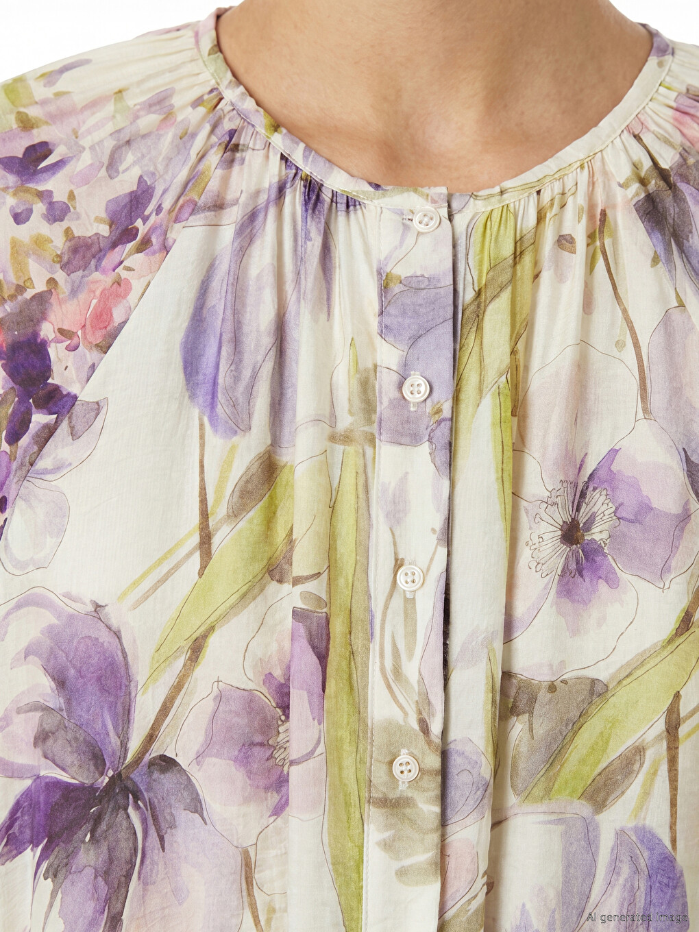 Crew Neck Floral Dress-2