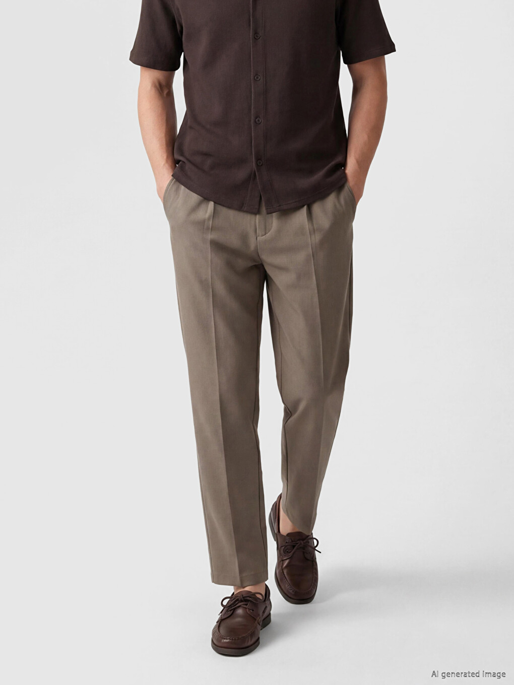 Relax Fit Pleated Men's Trousers