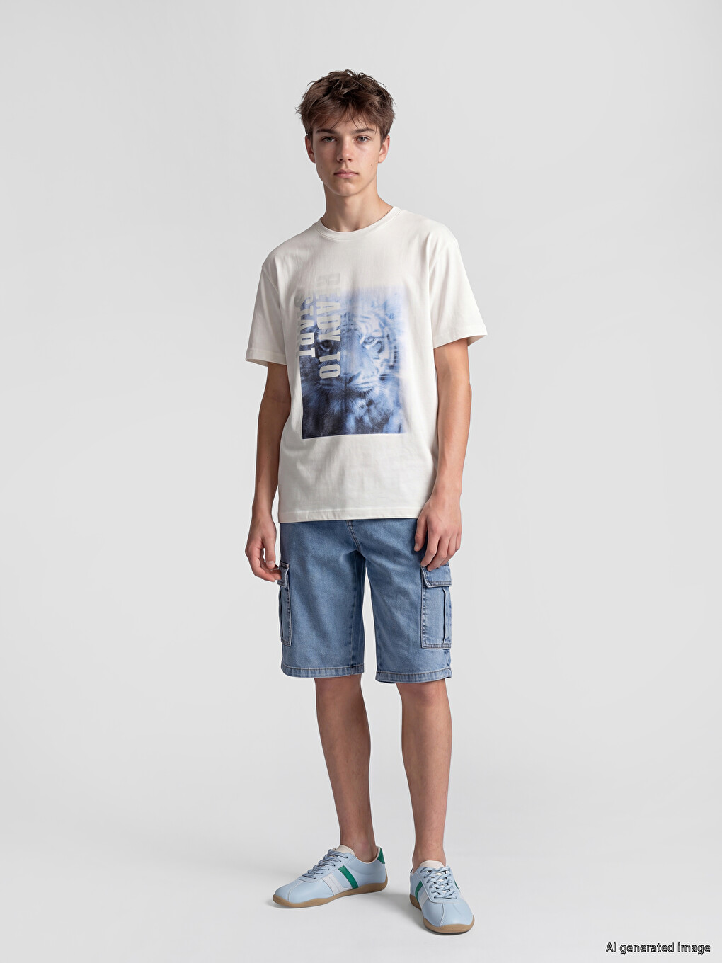 Crew Neck Printed Boys' T-shirt-1