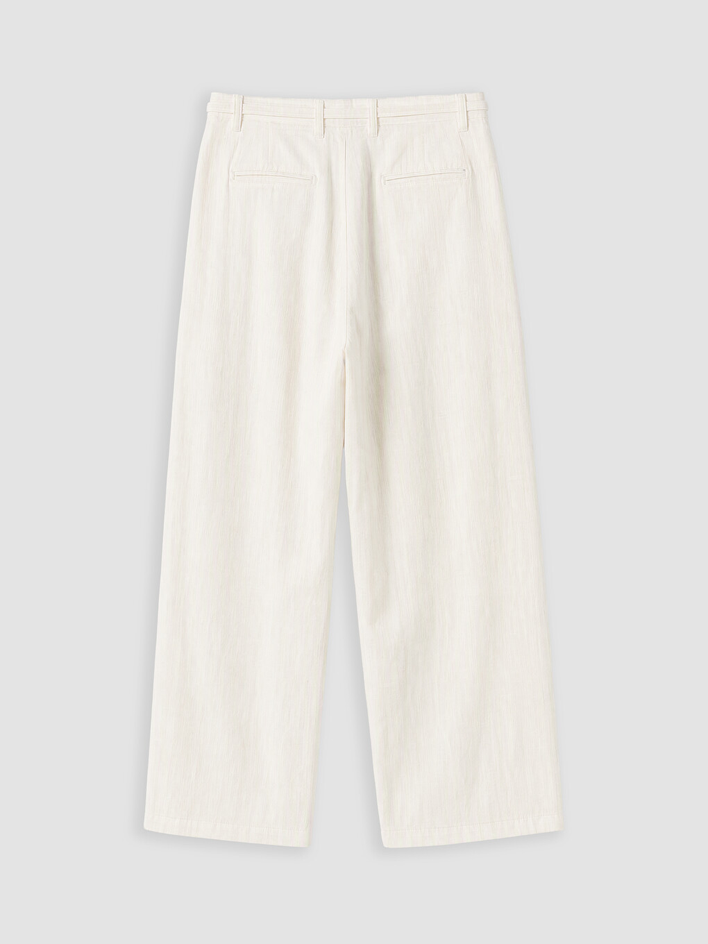 Beyaz Regular Fit Keten Karışımlı Erkek Pantolon-6
