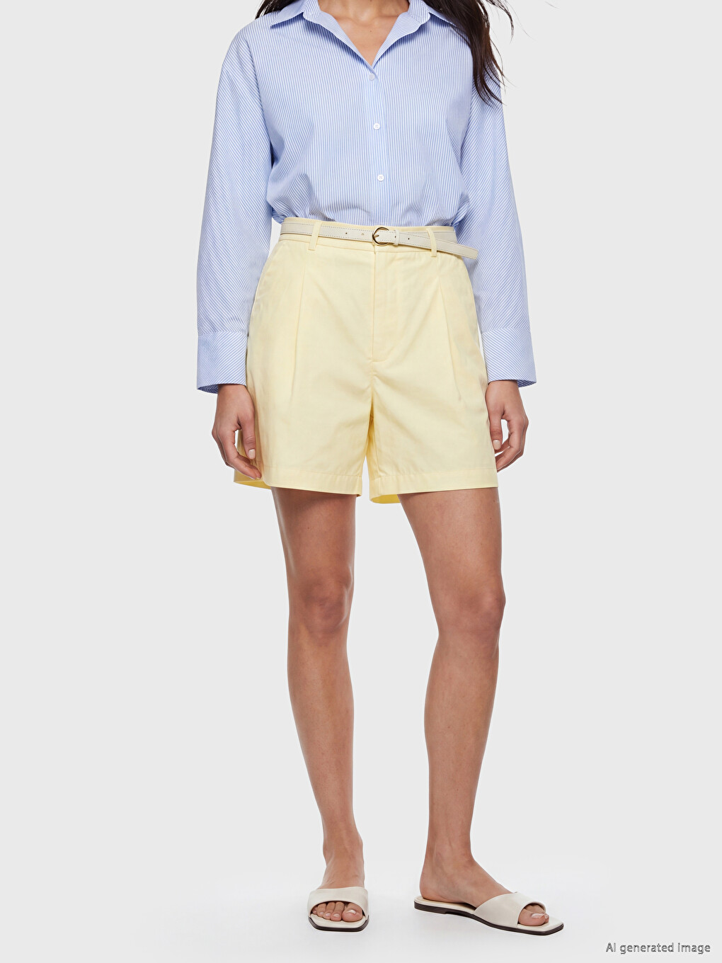 Woman Yellow Shorts-1