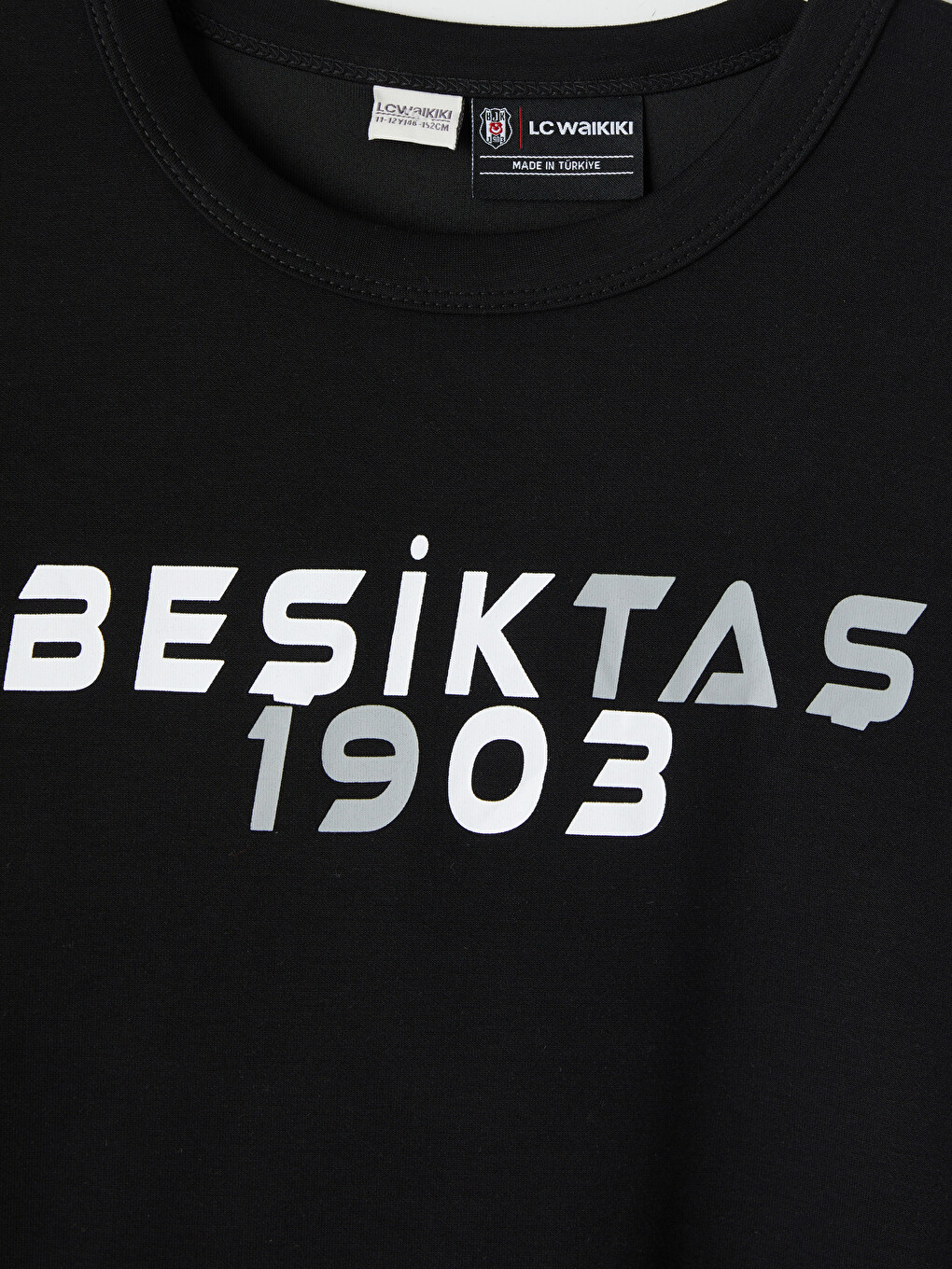 Siyah Beşiktaş Baskılı Erkek Çocuk Soft Touch Tişört-1