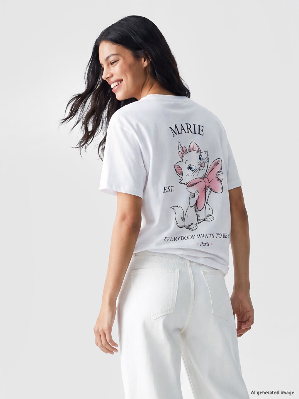 Crew Neck Marie Printed Women's T-Shirt