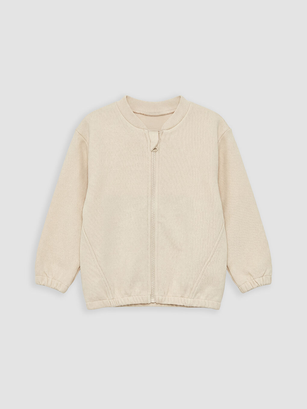 Bej Erkek Bebek Fermuarlı Sweatshirt