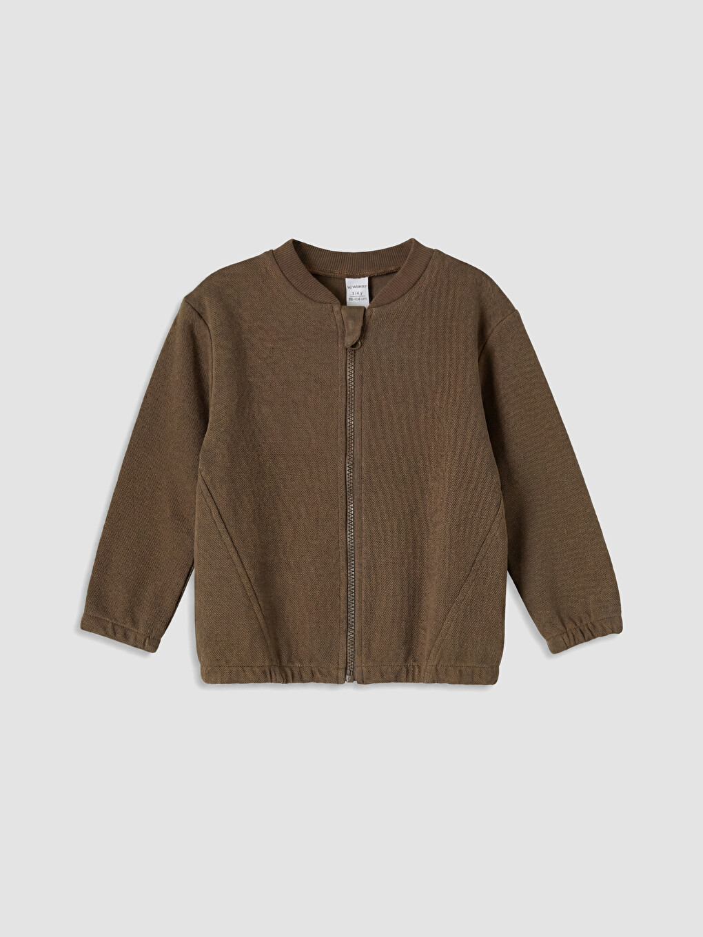Kahverengi Erkek Bebek Fermuarlı Sweatshirt