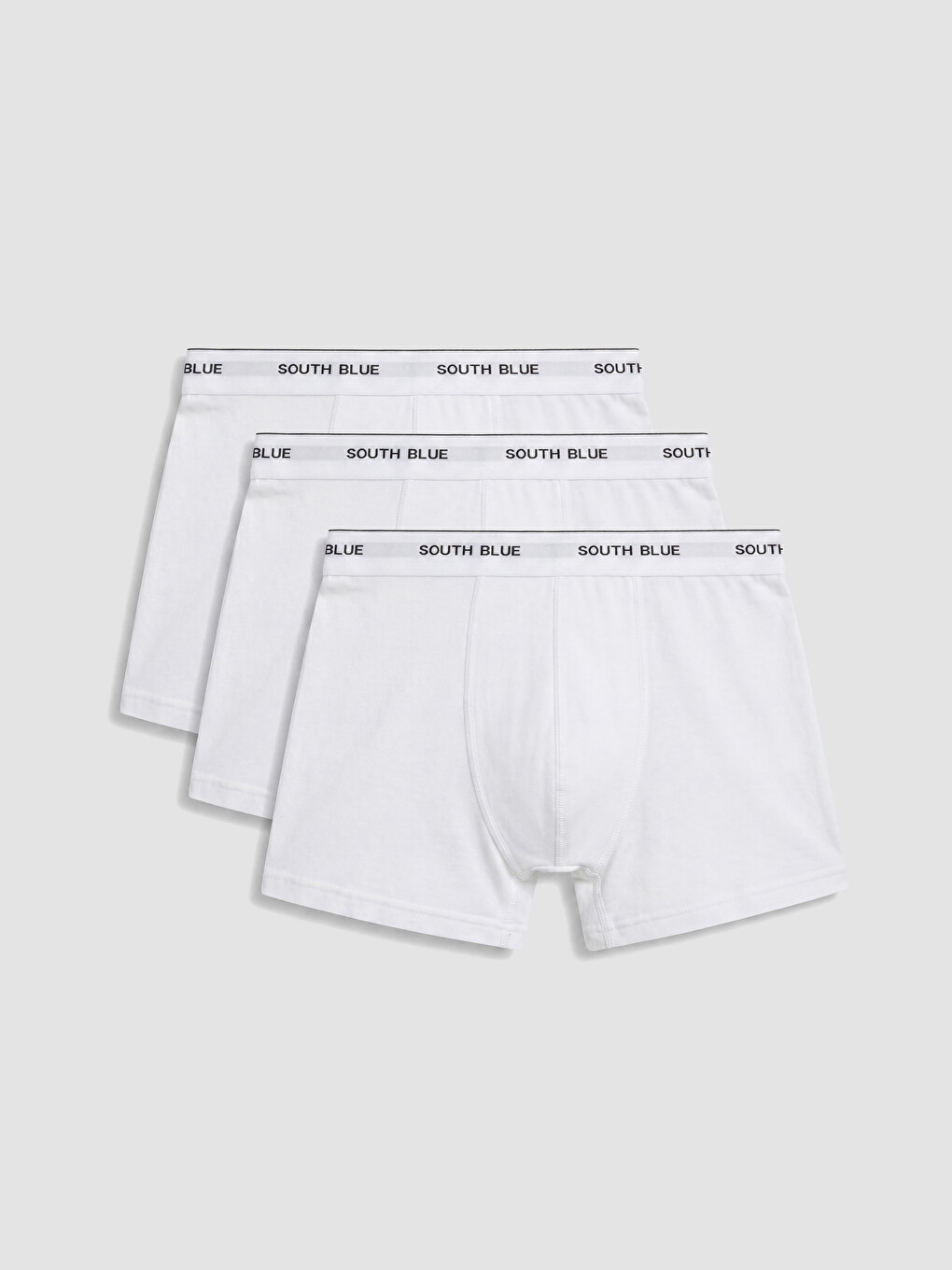 Beyaz Pamuklu Esnek Erkek Boxer 3'lü