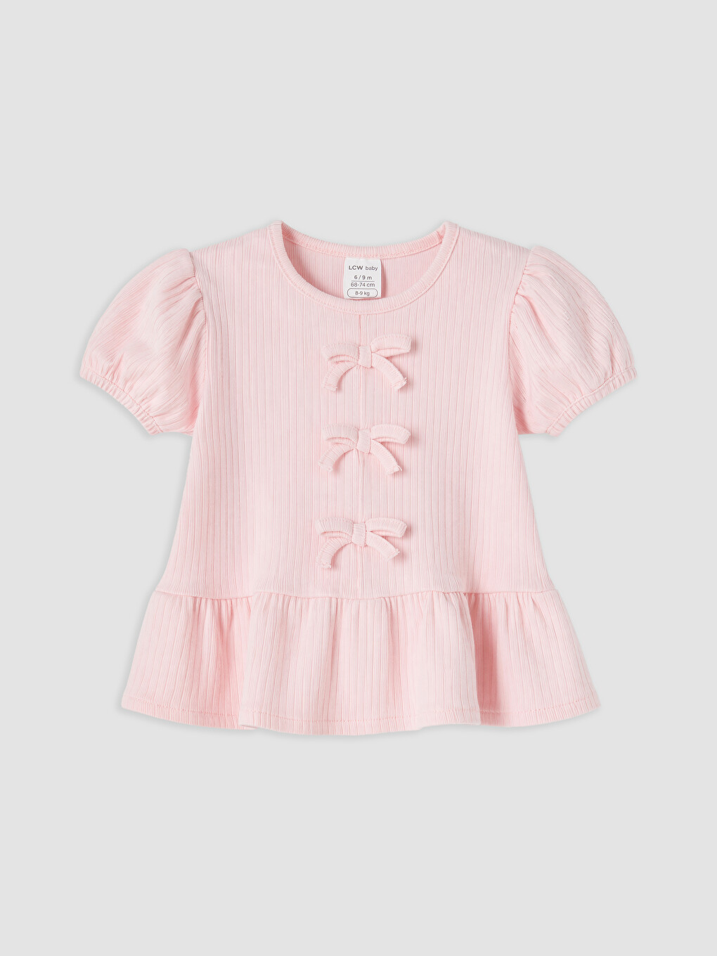 Pembe Fiyonk Detaylı Kız Bebek Takım-1