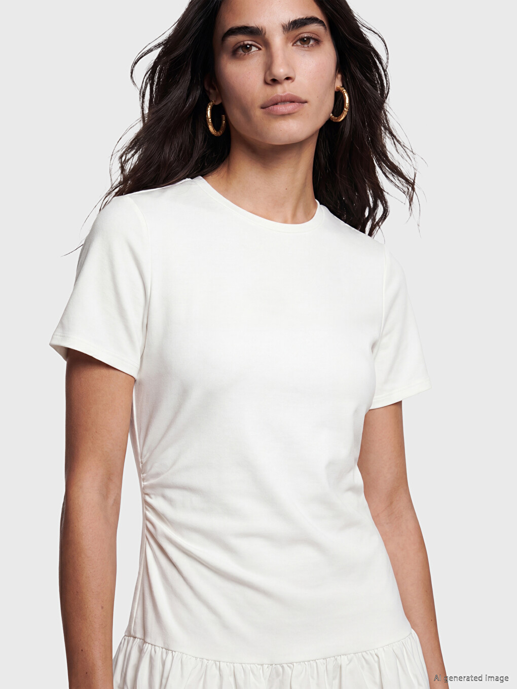 Crew Neck Balloon Mini Dress-1