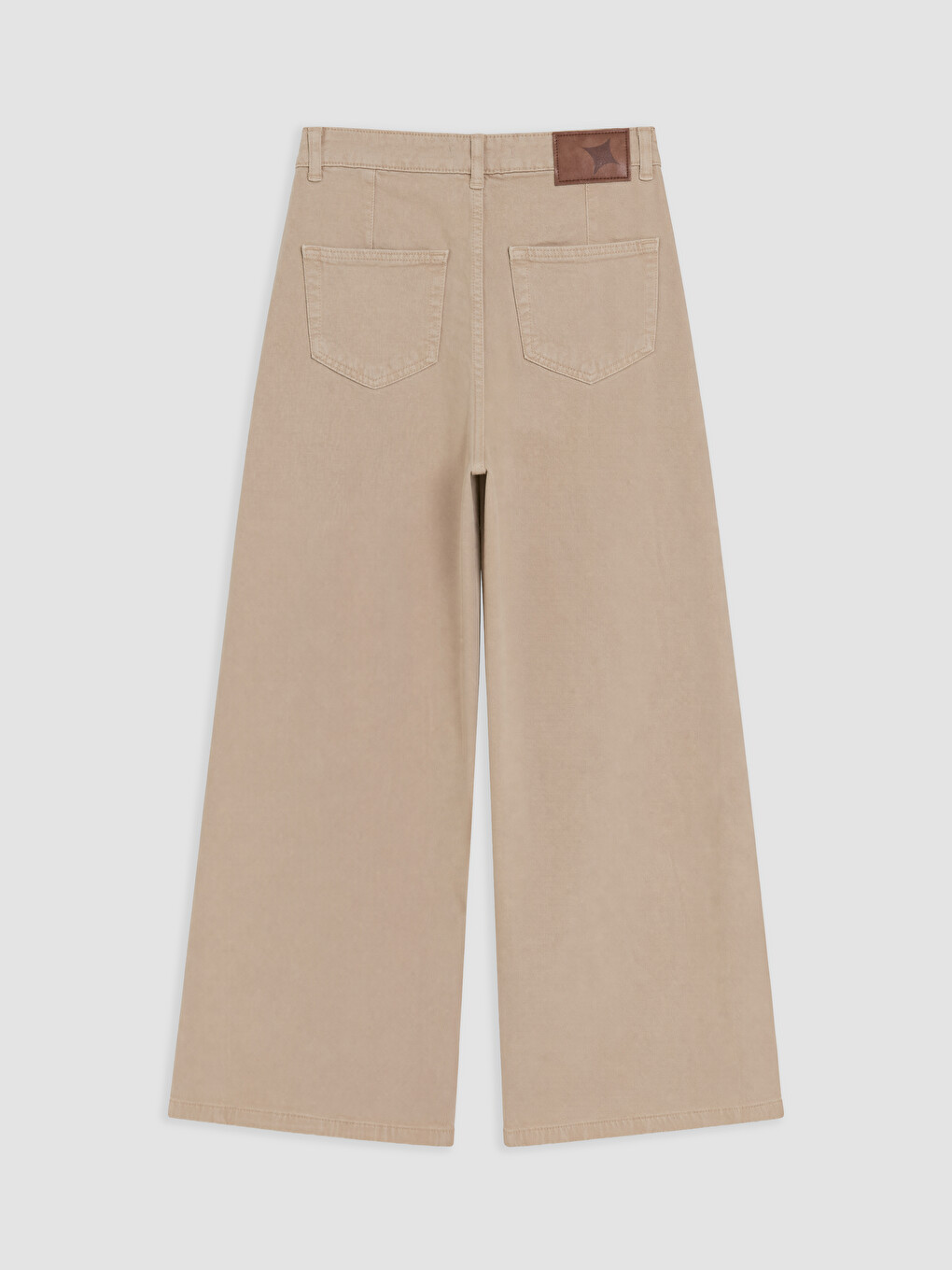Bej Wideleg Kadın Jean Pantolon-1