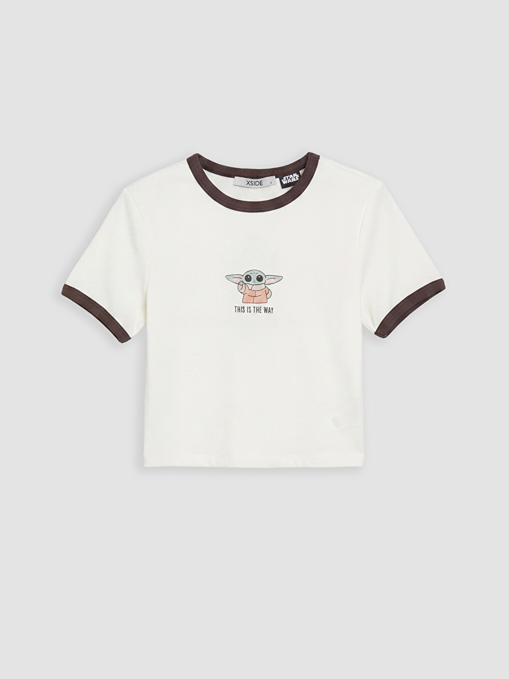 Bej The Mandalorian Baskılı Kadın Crop