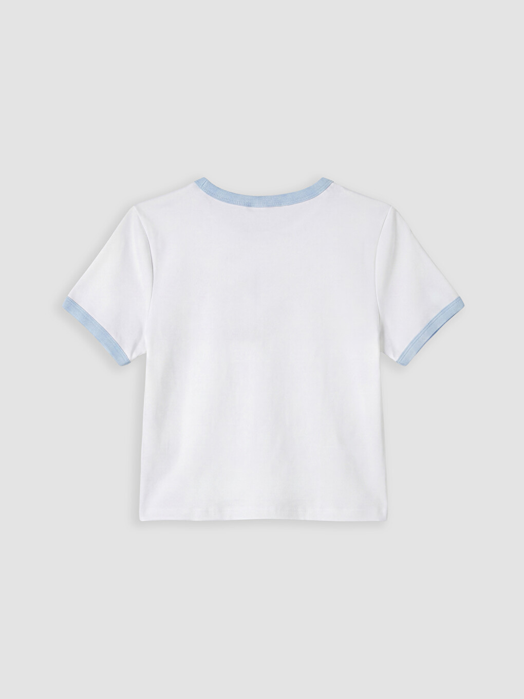 Beyaz Angel ve Stitch Baskılı Kadın Crop-2