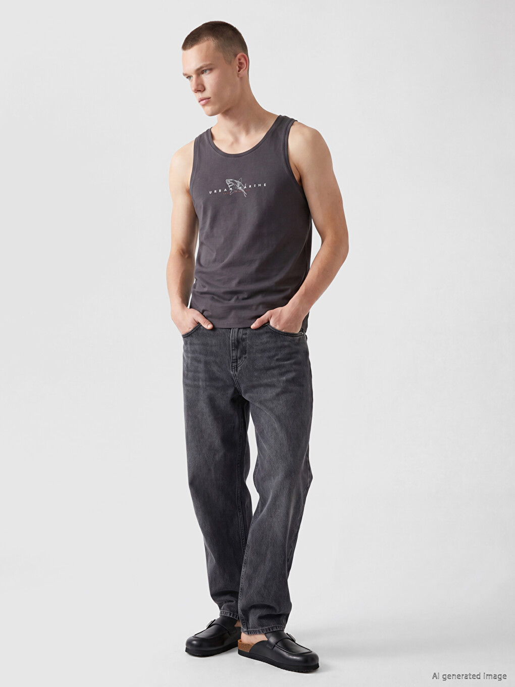 Crew Neck Men's Sleeveless T-shirt-1